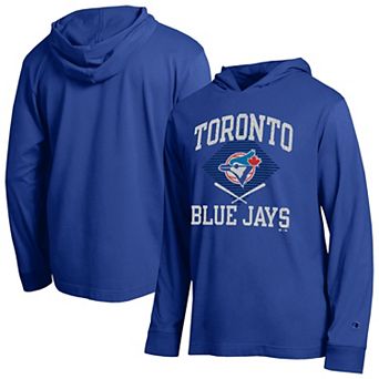 Men's Champion Royal Toronto Blue Jays Cooperstown Hooded Long-Sleeve T-Shirt