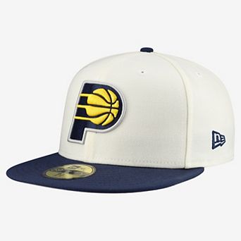 Men's New Era White/Navy Indiana Pacers Chrome Two-Tone 59FIFTY Fitted Hat