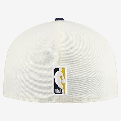 Men's New Era White/Navy Indiana Pacers Chrome Two-Tone 59FIFTY Fitted Hat