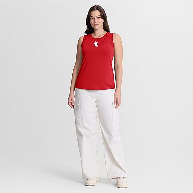 Women's Fanatics Red St. Louis Cardinals Draped Mesh Back Performance Tank Top