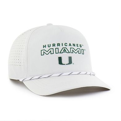 Men's '47 White Miami Hurricanes Forward Vent Hitch Rope Adjustable Hat