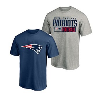 Men's Fanatics Heather Gray/Navy New England Patriots Big & Tall 2-Pack T-Shirt Set