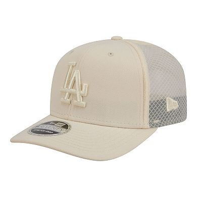 Men's New Era Light Beige Los Angeles Dodgers Color Pack 9SEVENTY Trucker Adjustable Hat