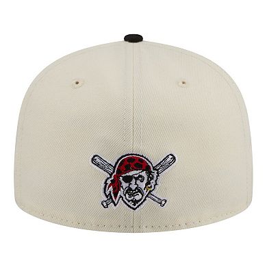 Men's New Era Cream Pittsburgh Pirates Two-Tone Stitch 59FIFTY Fitted Hat