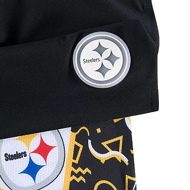 Men's Chubbies Black Pittsburgh Steelers The Secret Lined Swim Trunks