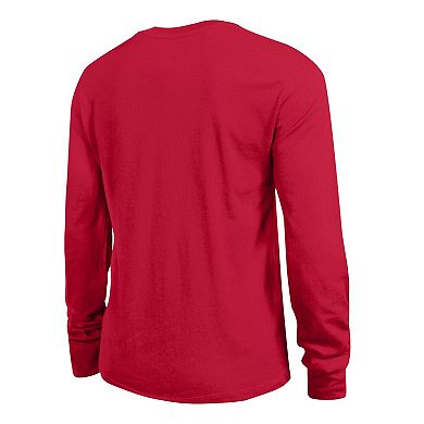 Women's Champion Red Calgary Flames Wordmark Lockup Long Sleeve T-Shirt