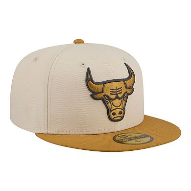 Men's New Era Cream/Tan Chicago Bulls Two-Tone Color Pack 59FIFTY Fitted Hat
