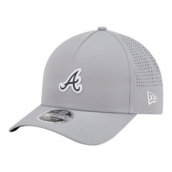 Men's New Era Gray Atlanta Braves Micro Logo 9FORTY M-Crown A-Frame Adjustable Hat