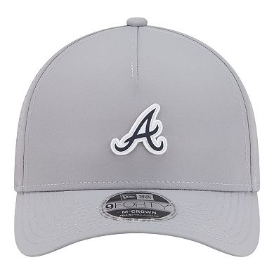 Men's New Era Gray Atlanta Braves Micro Logo 9FORTY M-Crown A-Frame Adjustable Hat