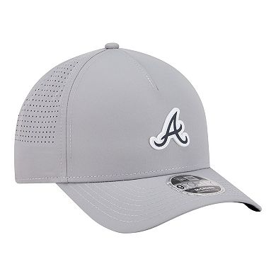 Men's New Era Gray Atlanta Braves Micro Logo 9FORTY M-Crown A-Frame Adjustable Hat