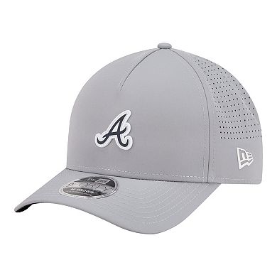 Men's New Era Gray Atlanta Braves Micro Logo 9FORTY M-Crown A-Frame Adjustable Hat