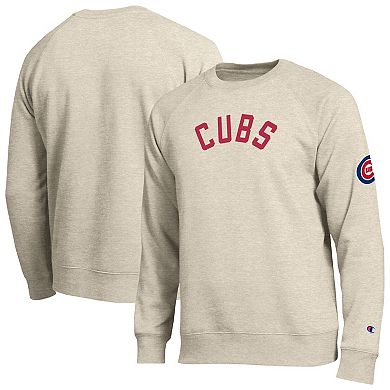 Men's Champion Oatmeal Chicago Cubs All-Star Soft Felt Sweatshirt