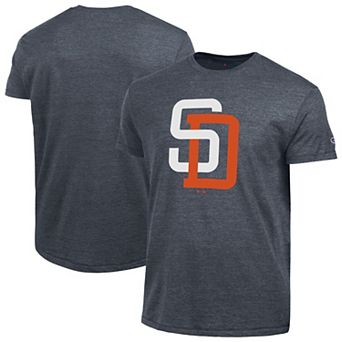 Men's Champion Navy San Diego Padres Cooperstown Logo Tri-Blend T-Shirt