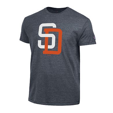 Men's Champion Navy San Diego Padres Cooperstown Logo Tri-Blend T-Shirt