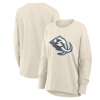 Women's Fanatics Cream Utah Mammoth Distressed Logo Long Sleeve T-Shirt