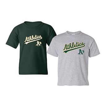 Youth Soft as a Grape Green/Gray Athletics 2-Pack Logo T-Shirt Set
