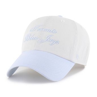 Women's '47 White/Light Blue Toronto Blue Jays Gelato Two-Tone Clean Up Adjustable Hat