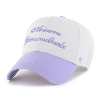 Women's '47 White/Purple Arizona Diamondbacks Gelato Two-Tone Clean Up Adjustable Hat