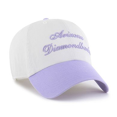 Women's '47 White/Purple Arizona Diamondbacks Gelato Two-Tone Clean Up Adjustable Hat
