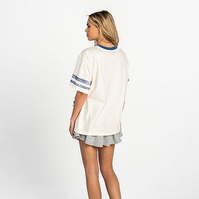 Women's The Wild Collective White Minnesota Lynx Vintage Drop-Shoulder Oversized T-Shirt