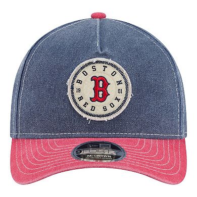 Men's New Era Navy/Red Boston Red Sox Felt M-Crown A-Frame 9FORTY Adjustable Hat