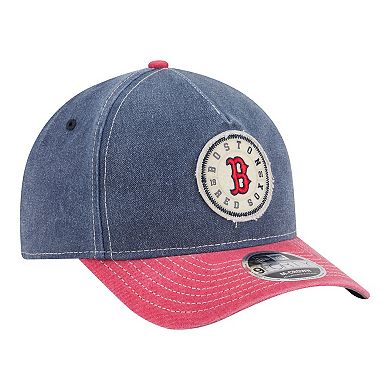 Men's New Era Navy/Red Boston Red Sox Felt M-Crown A-Frame 9FORTY Adjustable Hat