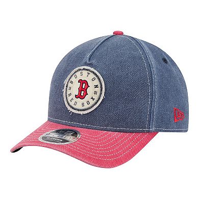 Men's New Era Navy/Red Boston Red Sox Felt M-Crown A-Frame 9FORTY Adjustable Hat