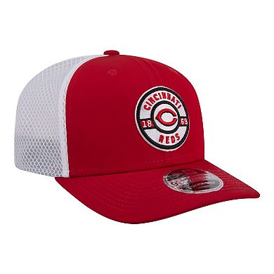 Men's New Era Red Cincinnati Reds Active 9SEVENTY Adjustable Trucker Hat