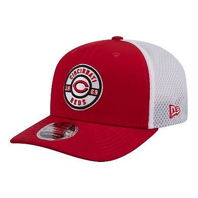 Men's New Era Red Cincinnati Reds Active 9SEVENTY Adjustable Trucker Hat
