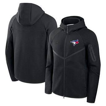 Men's Nike Black Toronto Blue Jays Tech Fleece Raglan Full-Zip Windrunner Hoodie