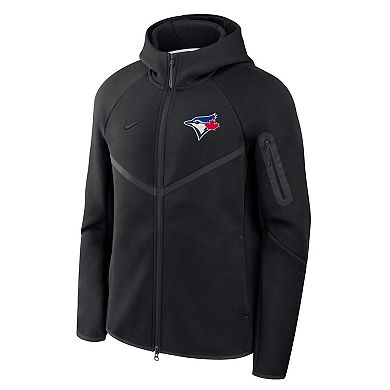 Men's Nike Black Toronto Blue Jays Tech Fleece Raglan Full-Zip Windrunner Hoodie
