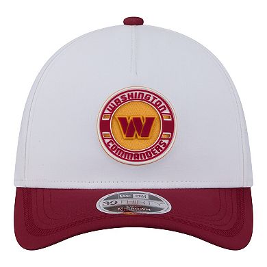 Men's New Era Gray/Burgundy Washington Commanders Patch 39THIRTY A-Frame M-Crown Perforated Flex Hat