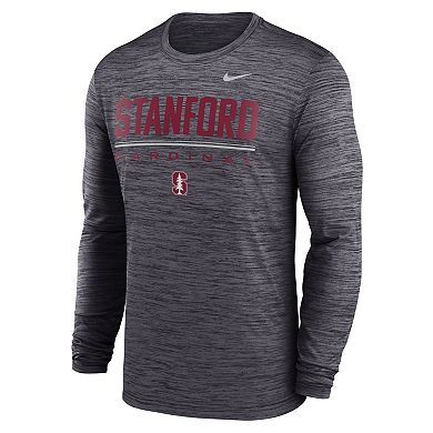 Men's Nike Black Stanford Cardinal Sideline Velocity Dri-FIT Long Sleeve T-Shirt