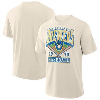 Men's Profile Cream Milwaukee Brewers Big & Tall Screen Print T-Shirt