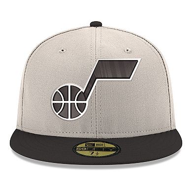 Men's New Era White/Black Utah Jazz Chrome Two-Tone 59FIFTY Fitted Hat