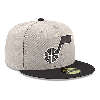 Men's New Era White/Black Utah Jazz Chrome Two-Tone 59FIFTY Fitted Hat