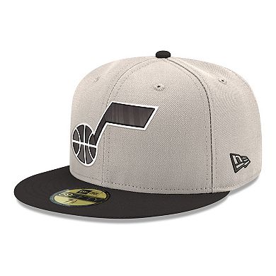 Men's New Era White/Black Utah Jazz Chrome Two-Tone 59FIFTY Fitted Hat