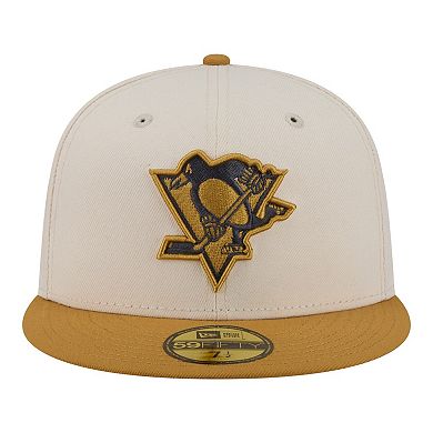 Men's New Era Cream/Tan Pittsburgh Penguins Colorpack Two-Tone 59FIFTY Fitted Hat