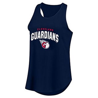 Women's Profile Navy Cleveland Guardians Plus Size Wordmark Racerback Scoop Neck Tank Top