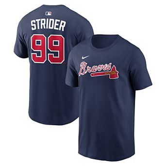 Men's Nike Spencer Strider Navy Atlanta Braves Name & Number T-Shirt