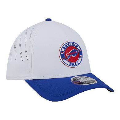 Men's New Era White/Royal Buffalo Bills Patch 39THIRTY A-Frame M-Crown Perforated Flex Hat