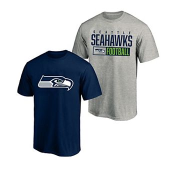Men's Fanatics Heather Gray/College Navy Seattle Seahawks Big & Tall 2-Pack T-Shirt Set