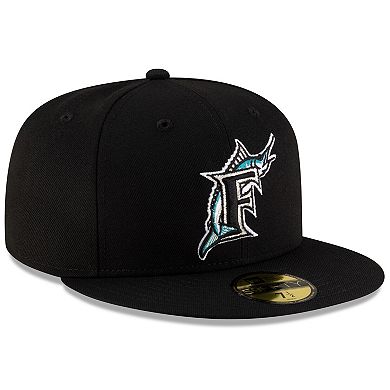 Men's New Era Black Florida Marlins On-Field Authentic Collection 59FIFTY Fitted Hat