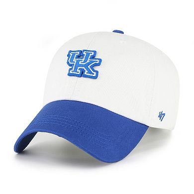 Men's '47 White/Royal Kentucky Wildcats Contemporary Basics Two Tone Clean Up Adjustable Hat