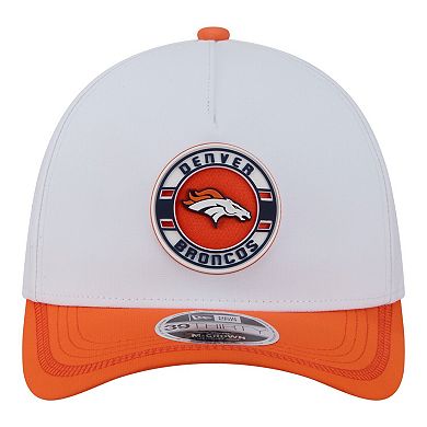 Men's New Era White/Orange Denver Broncos Patch 39THIRTY A-Frame M-Crown Perforated Flex Hat
