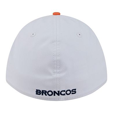 Men's New Era White/Orange Denver Broncos Patch 39THIRTY A-Frame M-Crown Perforated Flex Hat