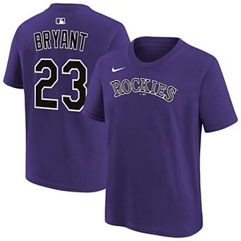 Youth Nike Kris Bryant Purple Colorado Rockies Name & Number T-Shirt