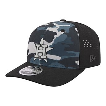 Men's New Era Black Houston Astros Tonal Camo 9SEVENTY Stretch-Snap Hat
