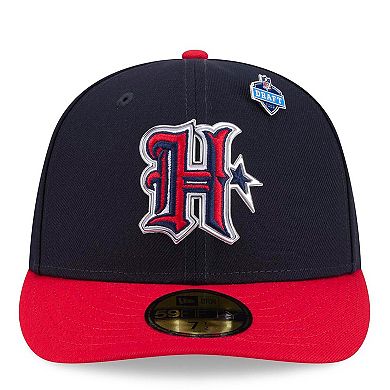 Men's New Era Navy/Red Houston Texans 2026 NFL Draft Pre-Curved 59FIFTY Fitted Hat