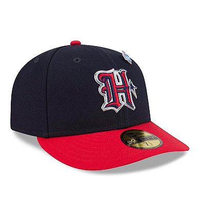 Men's New Era Navy/Red Houston Texans 2026 NFL Draft Pre-Curved 59FIFTY Fitted Hat